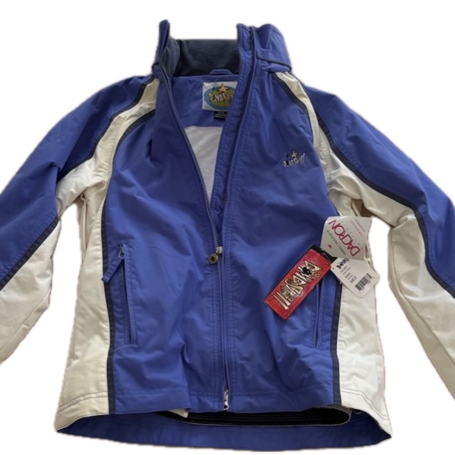 Bombshell Blue And White Ski Jacket With Hood